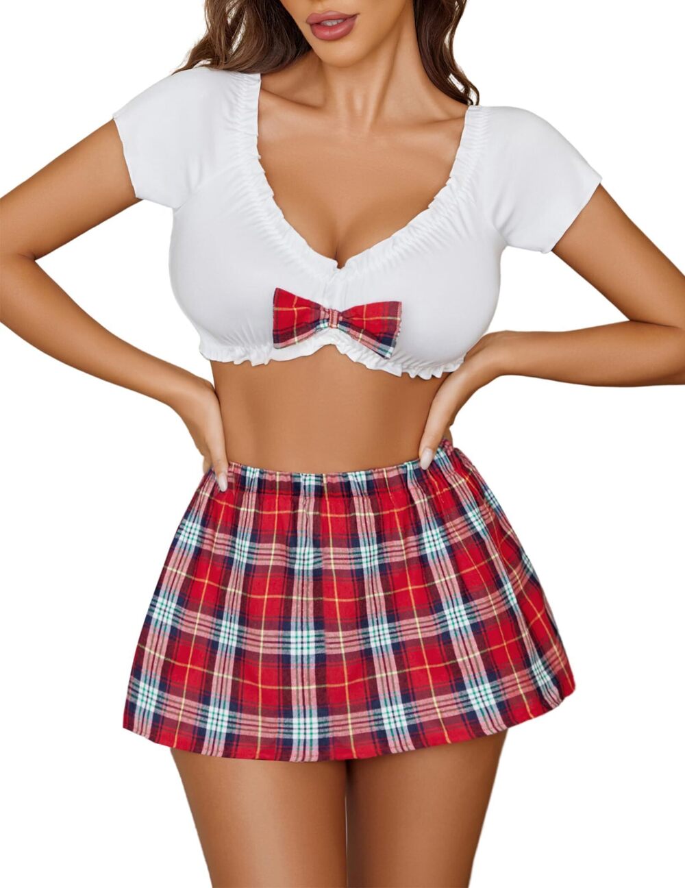 7350 Sexy Schoolgirl Outfit Lingerie Student Cosplay Roleplay Lingerie Set